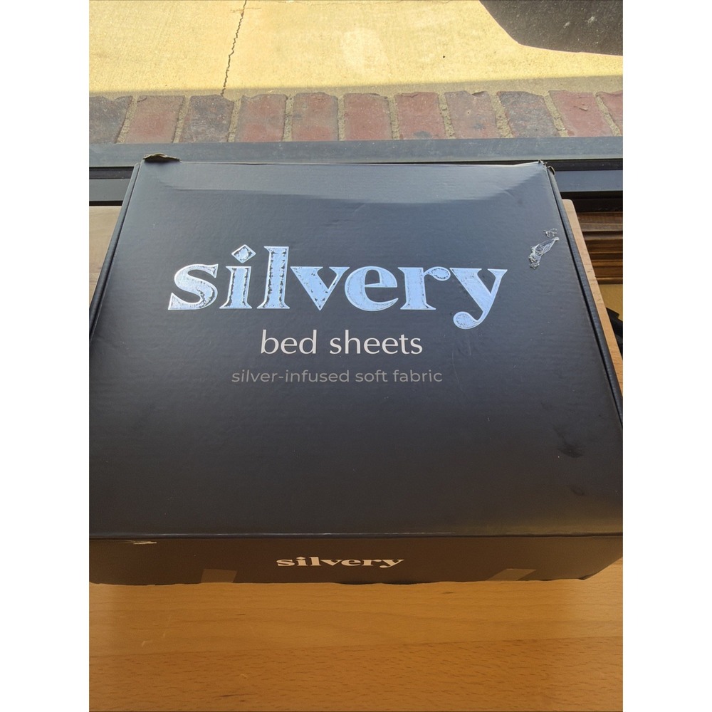 Silver Infused Bed Sheets Split King Silvery Frost Gray Hypoallergenic 5-pc Set